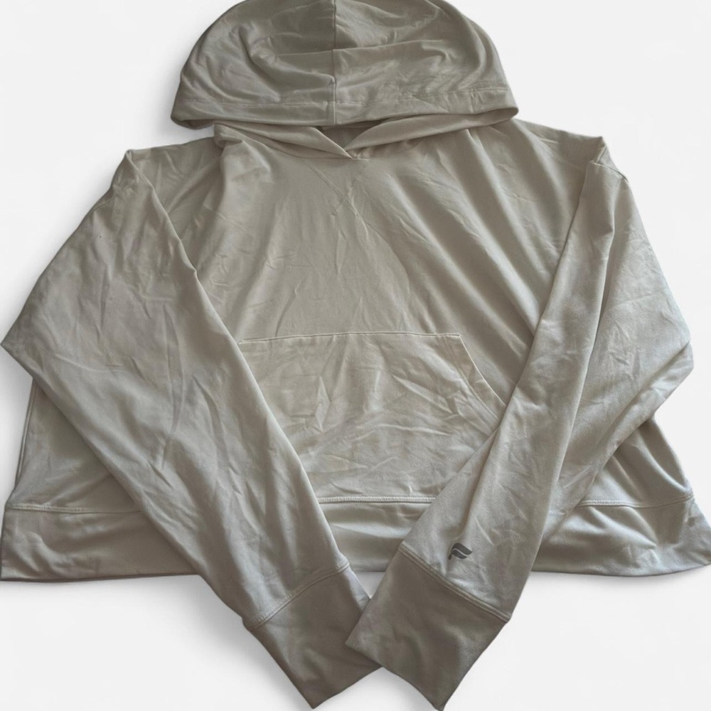 Fabletics Off-White Cropped Hooded Top